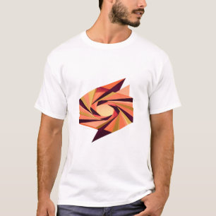 Modern Orange Origami Faceted Abstract Swirl T-Shirt