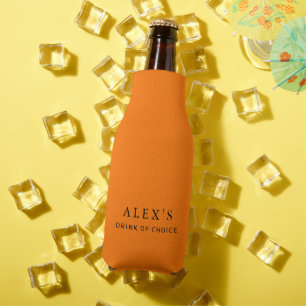 Modern Orange Personalised Bottle Cooler