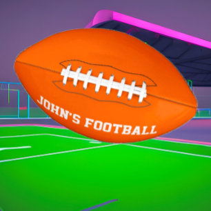 Modern Orange Personalised Kid's American Football