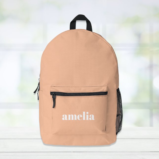 Modern Orange Personalised Printed Backpack (Creator Uploaded)