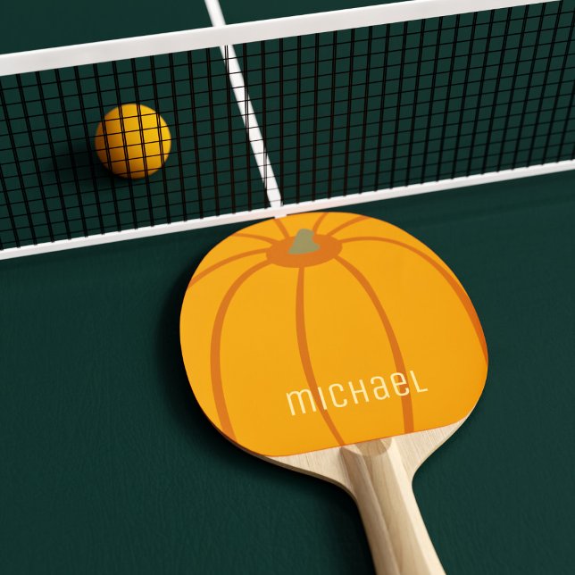 Modern Orange Pumpkin Personalise Ping Pong Paddle (Creator Uploaded)