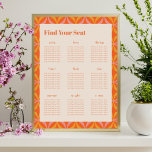 Modern Orange Retro Geometric Custom Seating Chart<br><div class="desc">Modern Orange Retro Geometric Custom Seating Chart</div>