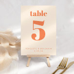 Modern Orange Retro Typography Custom Table Number<br><div class="desc">Modern Orange Retro Typography Custom Table Number</div>