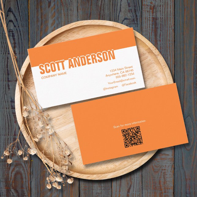 Modern Orange Social Media Business Card (Creator Uploaded)