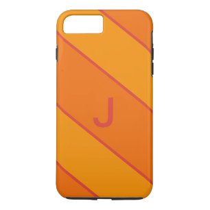 Modern Orange Sports Monogram iPhone Case