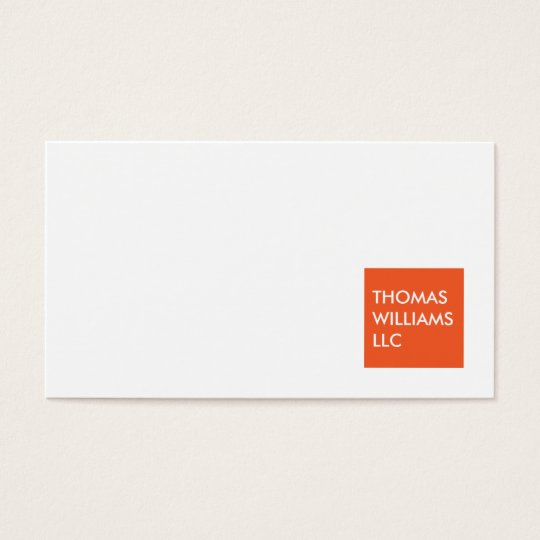 MODERN ORANGE SQUARE Professional Business Card