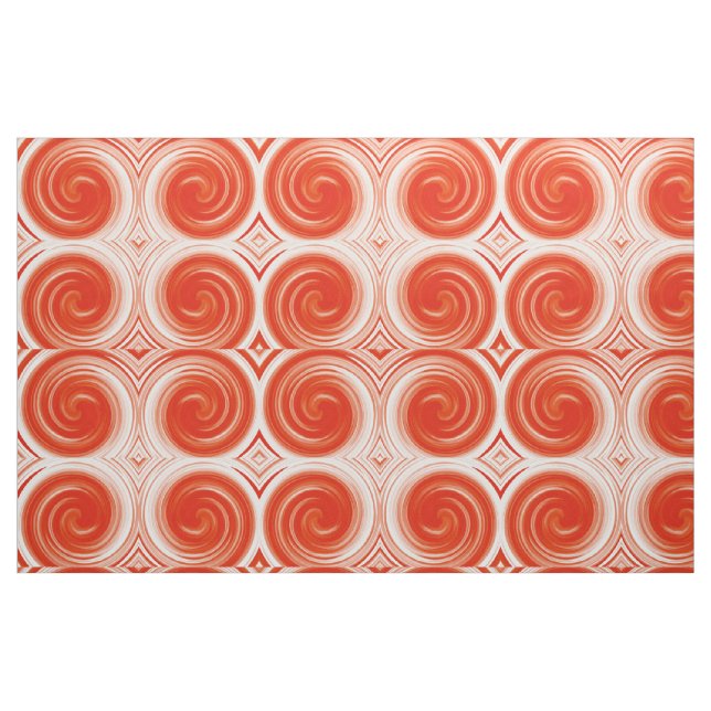 Modern Orange Swirl Abstract Art Fabric (Fat Quarter)