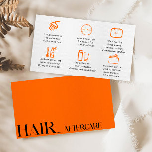 Modern Orange Take Care Your Hair Card