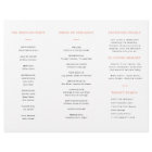 Modern Orange Trifold Wedding Program Paper Sheet