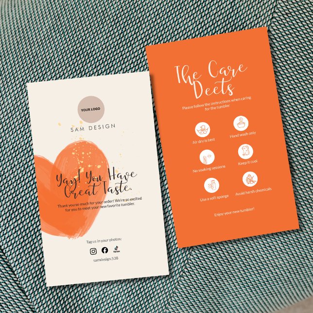 Modern Orange Watercolor Business Package Insert (Creator Uploaded)