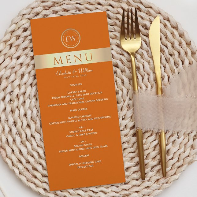 Modern Orange Wedding Menu (Creator Uploaded)