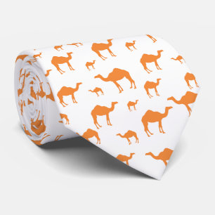 Modern Orange & White Camel Pattern  Tie