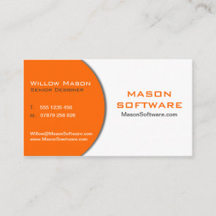 Modern Orange & White Technology Business Card