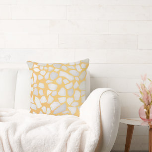 Modern Orange White Terrazzo Pattern Cushion