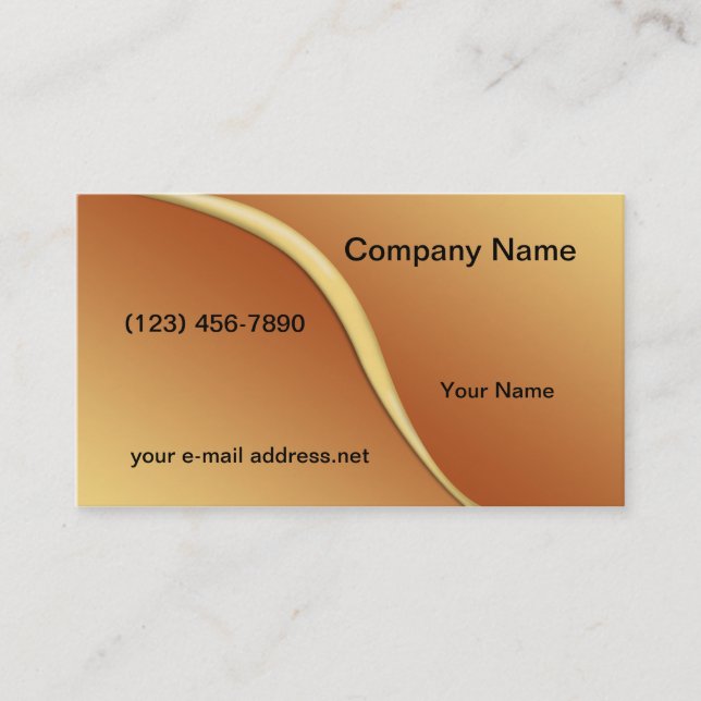 Modern Orange Yellow Graphic Business Card (Front)