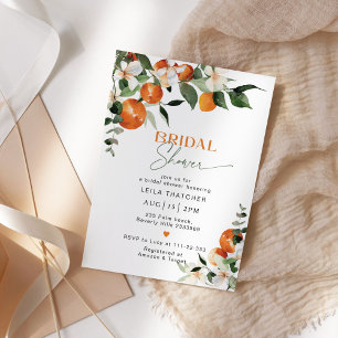 Modern oranges citrus bridal shower invitation