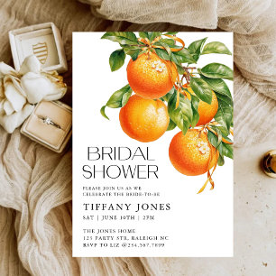 Modern Oranges Citrus Bridal Shower Invitation