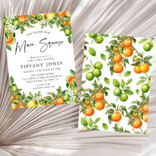 Modern Oranges Lemon Citrus Bridal Shower Invitation