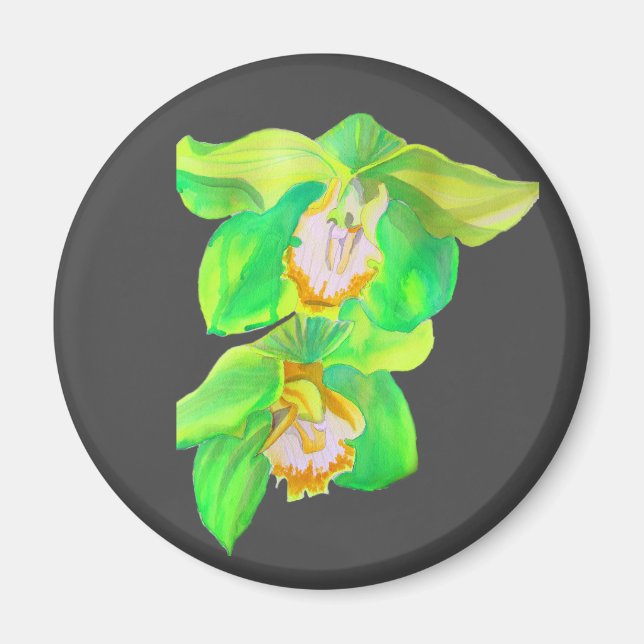 Modern Orchid modern flower art Magnet (Front)