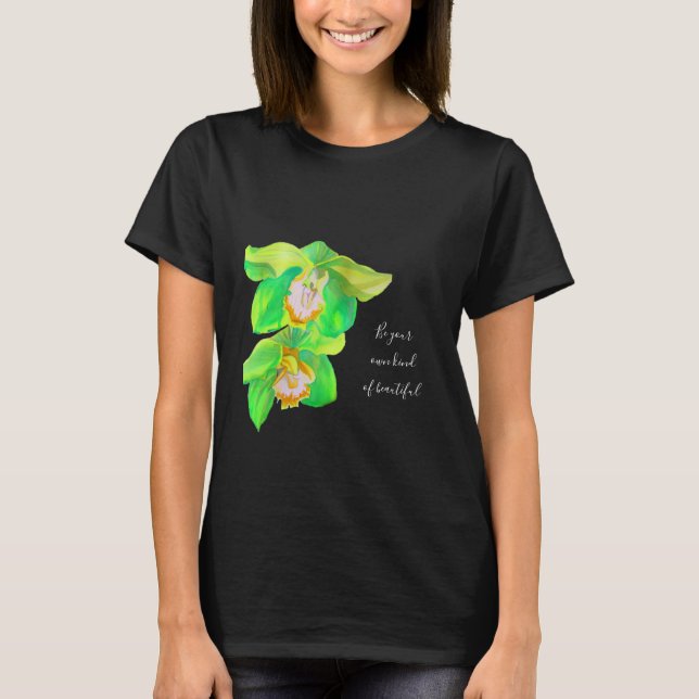 Modern orchid pop art flower inspirational T-Shirt (Front)