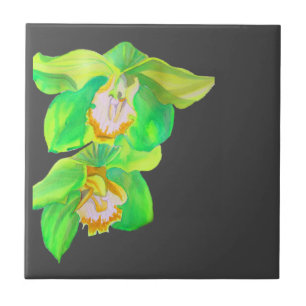Modern orchid pop art flower tile