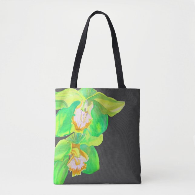 Modern orchid pop art flower tote bag (Front)