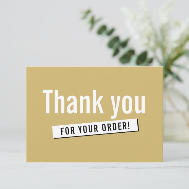 MODERN ORDER INSERT business thank you gold (Standing Front)