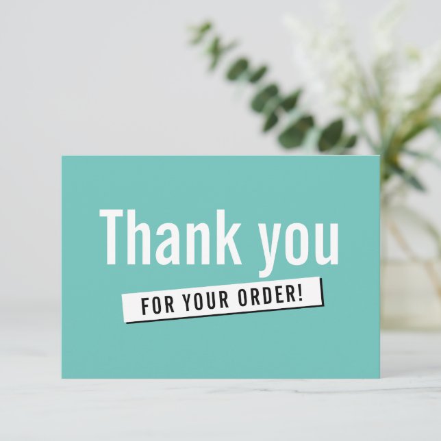 MODERN ORDER INSERT business thank you mint green (Standing Front)