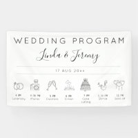 Modern Order of Events Wedding Template Banner