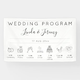Modern Order of Events Wedding Template Banner