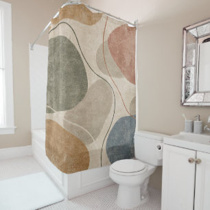 Modern Organic Abstract Pattern Shower Curtain