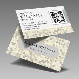 Modern Organic Botanical QR Code Business Card
