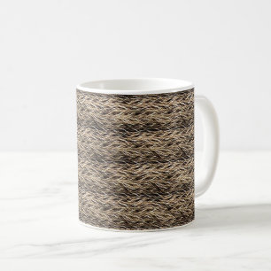 Modern organic brown abstract pattern design 1295 coffee mug