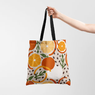 Modern Organic Citrus Fruit & Geometric Confetti Tote Bag