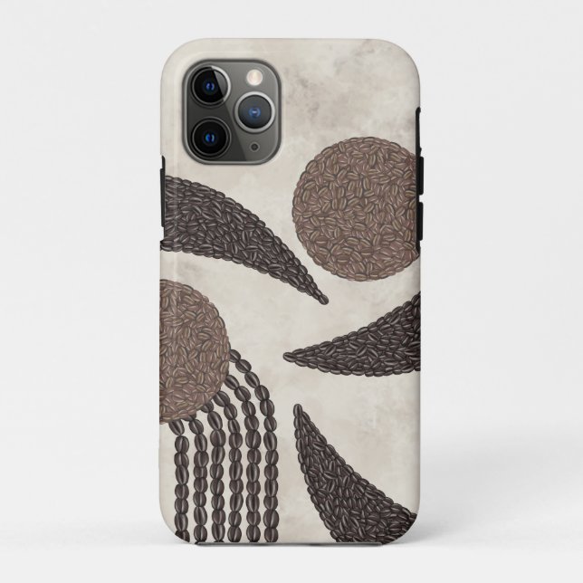  Modern Organic-Coffee Beans-Geometric- Neutral- Case-Mate iPhone Case (Back)