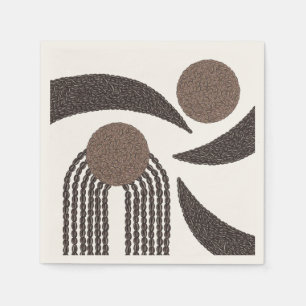 Modern Organic-Coffee Beans-Geometric-Neutral Napkin