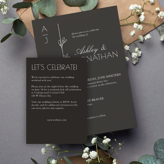 Modern Organic Floral Divider Wedding Enclosure Card (Creator Uploaded)