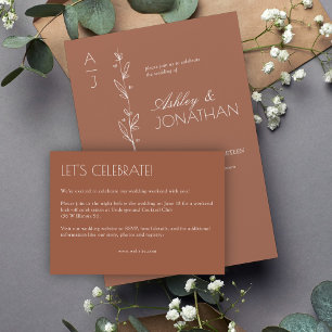 Modern Organic Floral Divider Wedding Enclosure Card
