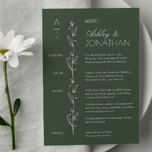 Modern Organic Floral Divider Wedding Reception Menu