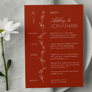 Modern Organic Floral Divider Wedding Reception Menu