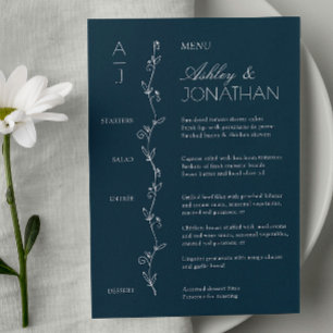 Modern Organic Floral Divider Wedding Reception Menu