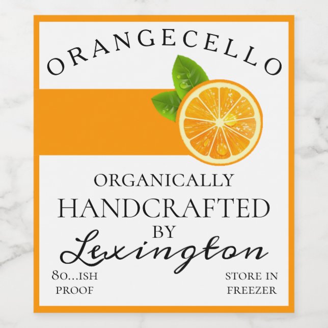 Modern Organic Orangecello Tall Bottle Label | (Single Label)