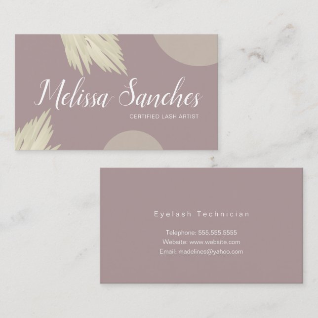 Modern Organic Pampas Shapes Natural Colours Business Card (Front/Back)