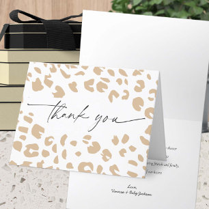 Modern Organic Safari animal print Baby Shower  Thank You Card