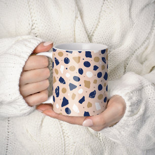 Modern Organic Terrazzo   Abstract Stone Mosaic Coffee Mug