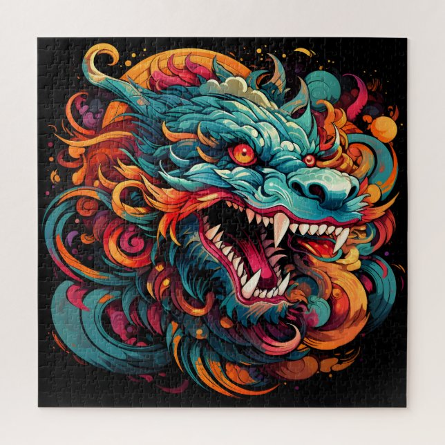 Modern Oriental Dragon Majesty Jigsaw Puzzle (Vertical)