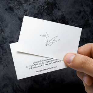 Modern Origami Crane Logo Business Card