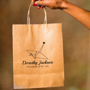 Modern Origami Custom Handmade Large Rubber Stamp