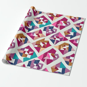 Modern Origami Patchwork Wrapping Paper