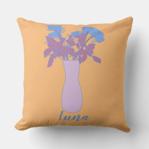 Modern Original Flower Art Illustration Cushion